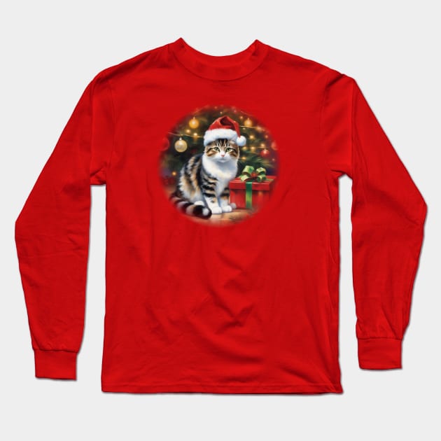 Cats For Everybody Christmas Cats Meow Christmas T-Shirt Long Sleeve T-Shirt by Eclectiview